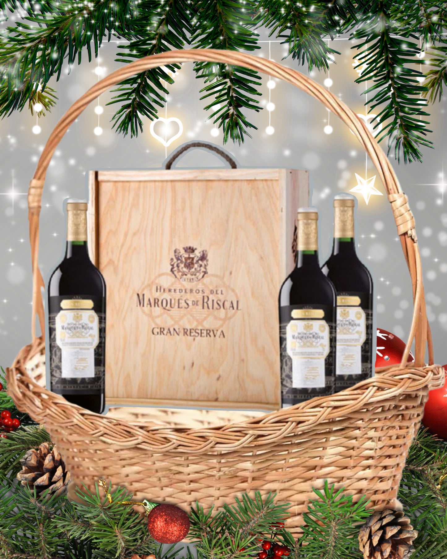 LOTE 45 – Marqués de Riscal Gran Reserva (3 Botellas en caja de madera)