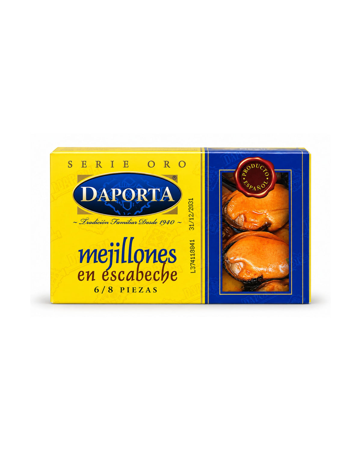 MEJILLONES EN ESCABECHE DAPORTA SERIE ORO – 6/8 PIEZAS