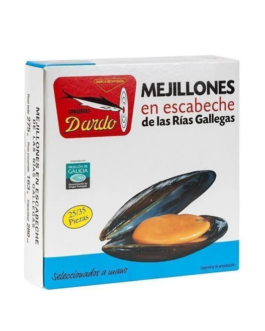 Mejillones Dardo Pandereta 20/25 – Selección gourmet en escabeche.