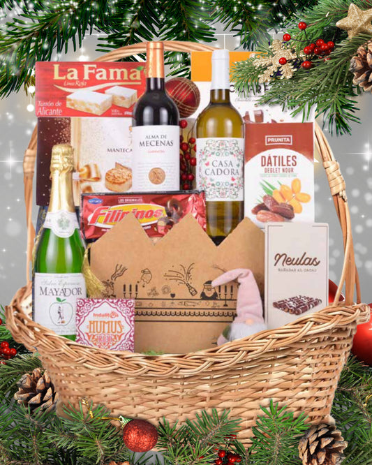 LOTE 62 – Caja Gourmet 6 Botellas + Surtido Navideño