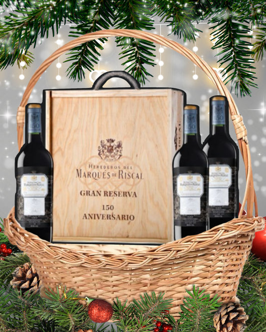 LOTE 51 – Marqués de Riscal 150 Aniversario (3 Botellas 0,75 L en caja de madera)